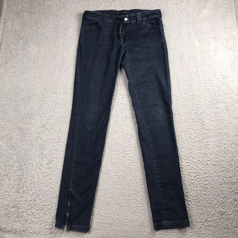 Vintage Balenciaga Jeans Womens IT 40 (31x30) Indigo Low Rise Skinny Ankle Zip